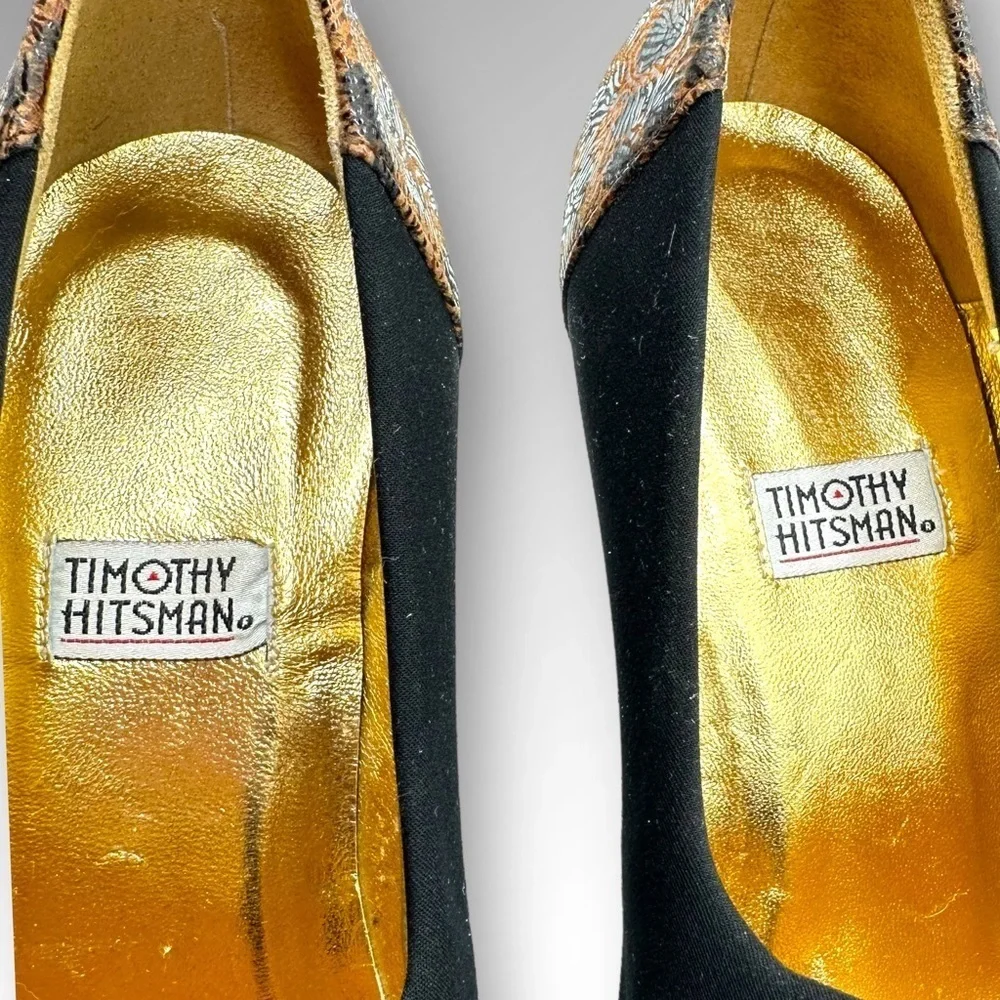 Timothy Hitsman Fabulous Black/ Brown Animal Print  Pumps Sz 6 M